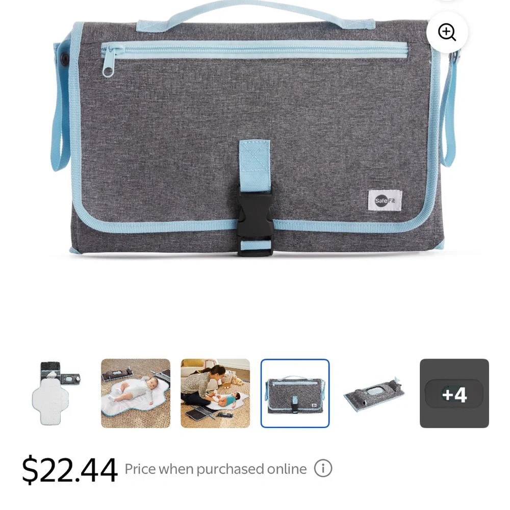 Gray Portable Changing Kit for Kids